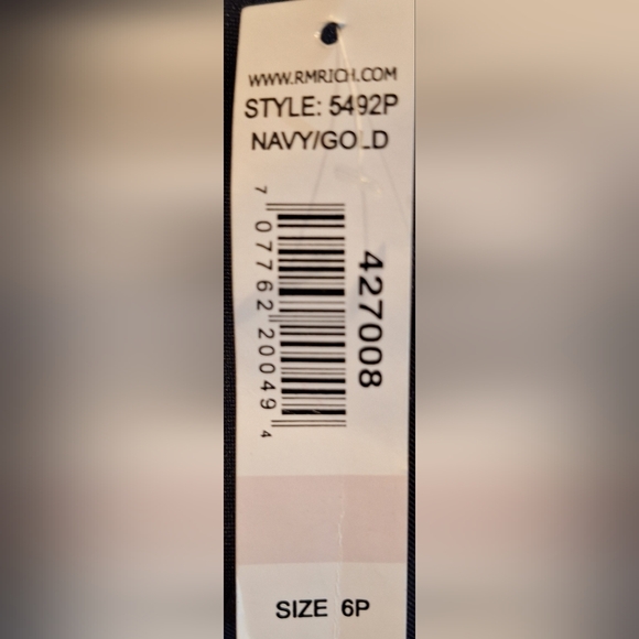 NWT R&M RICHARDS Navy and Gold Maxi Dress - Picture 8 of 10